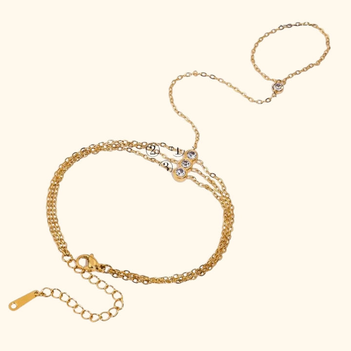 Dainty layered handchain bracelet