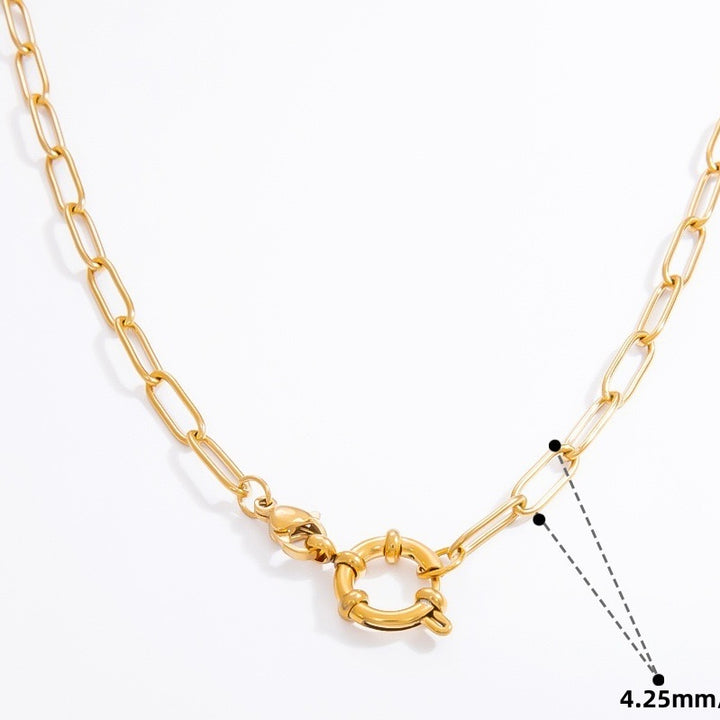Charm pendant chain necklace - paperclip