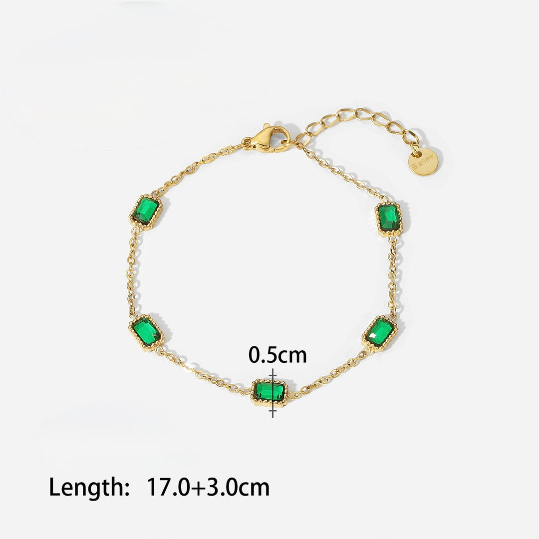 Dainty emerald bracelet