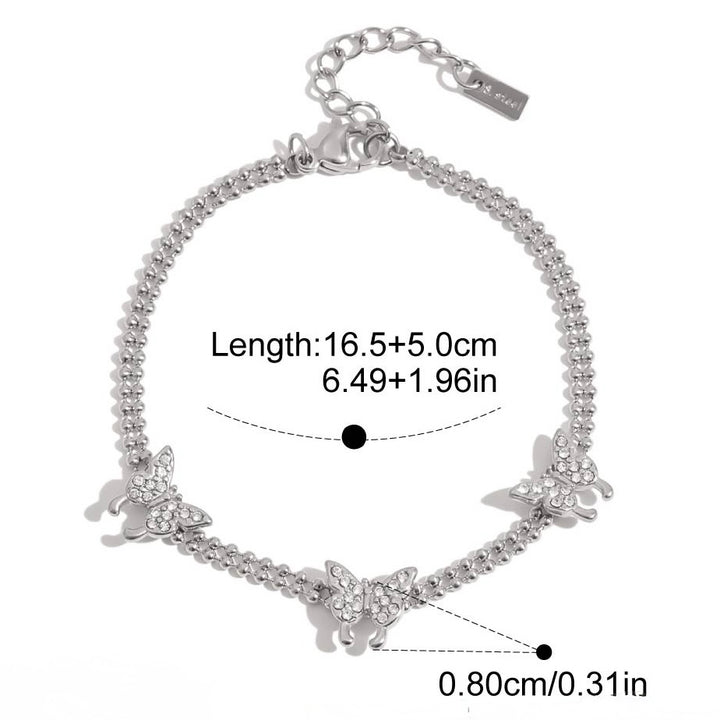 Butterfly bling bracelet in silver