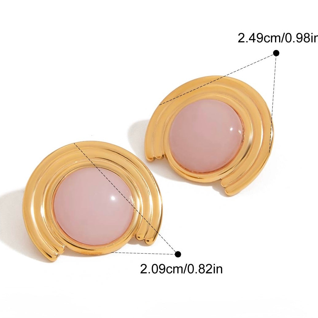 Pink icon earrings