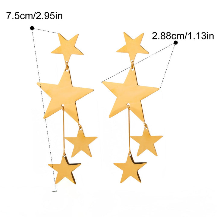 Iconic long star earrings
