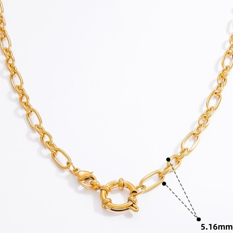 Charm pendant chain necklace - interlinked