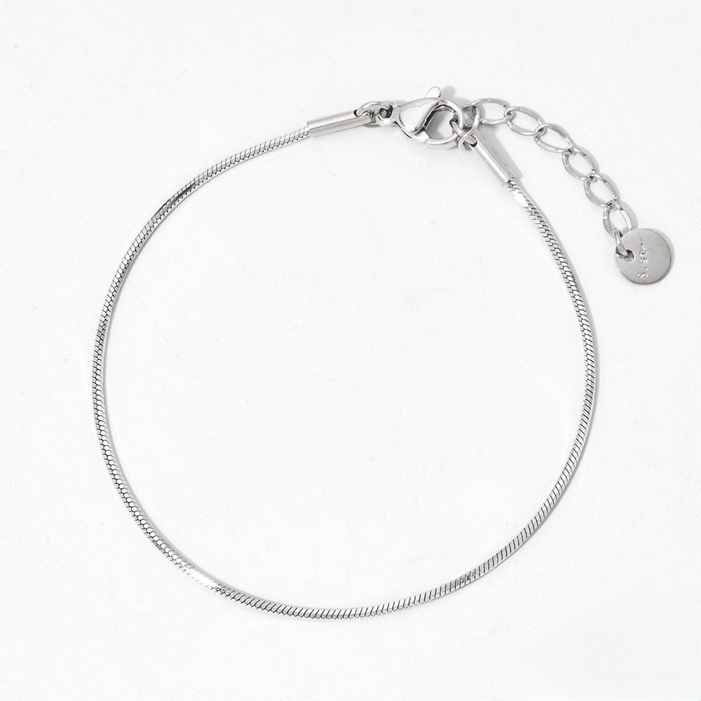 Thin bone bracelet silver
