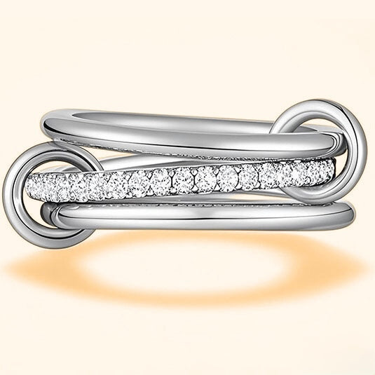 Zara 3 layers ring silver