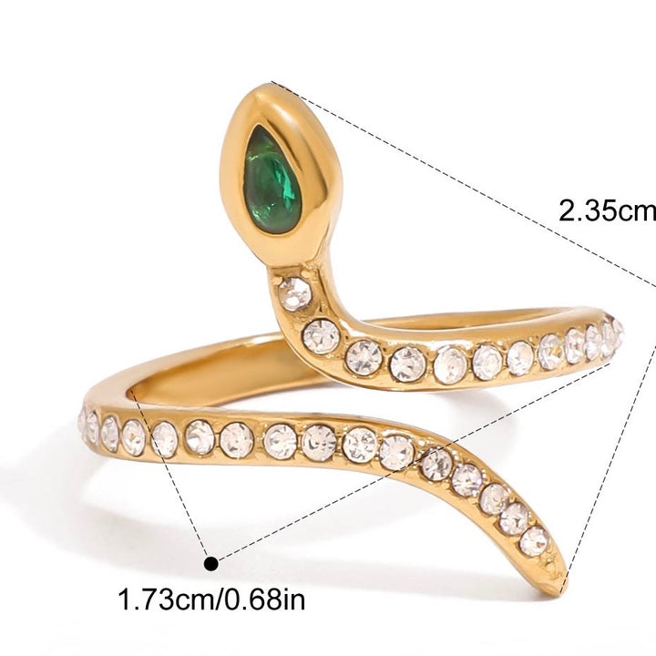 Emerald Bling snake ring