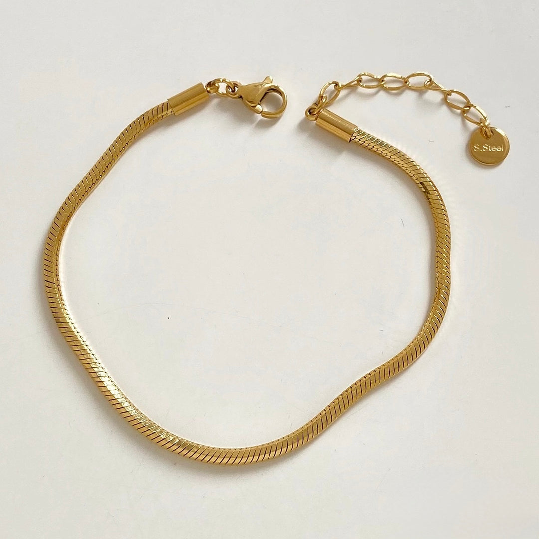 Thick bone gold bracelet