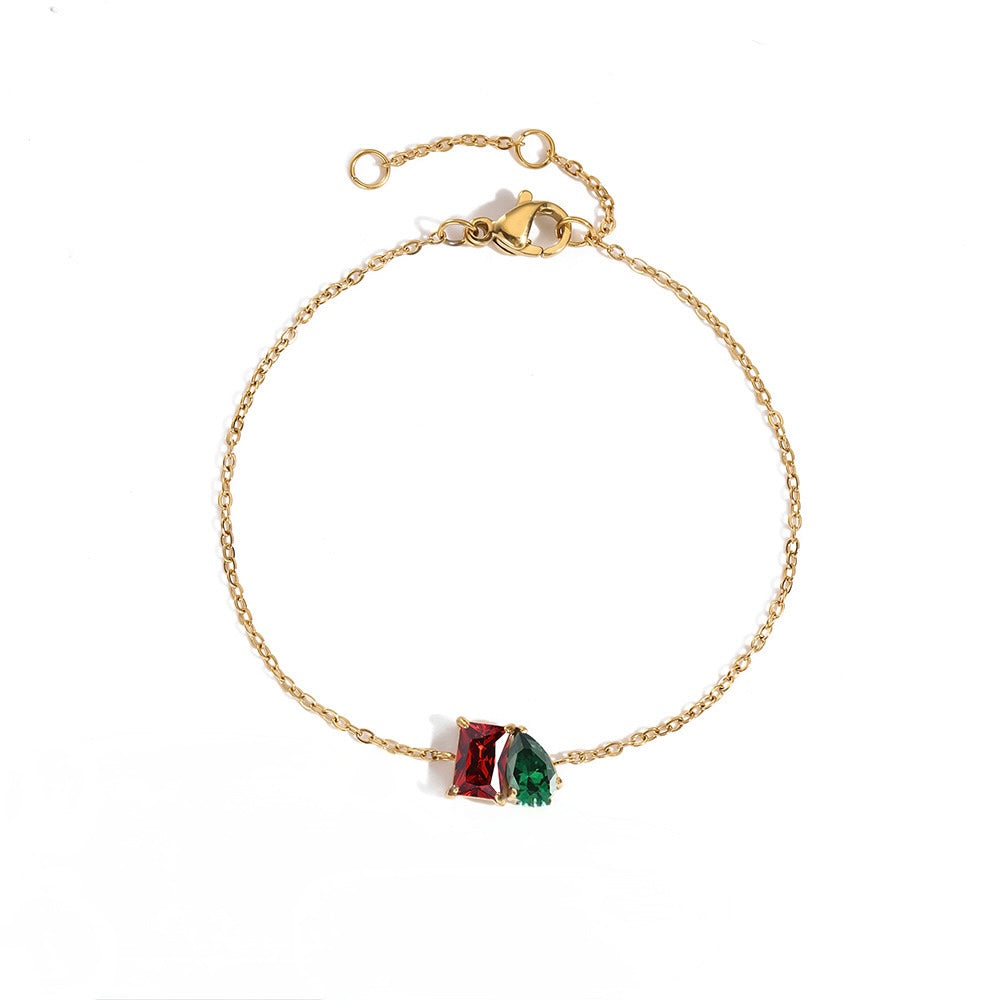 Toi et moi birthstone bracelet ( pre - order )