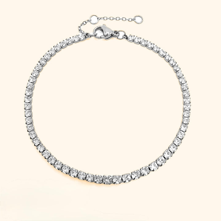 2 mm adjustable tennis bracelet -silver