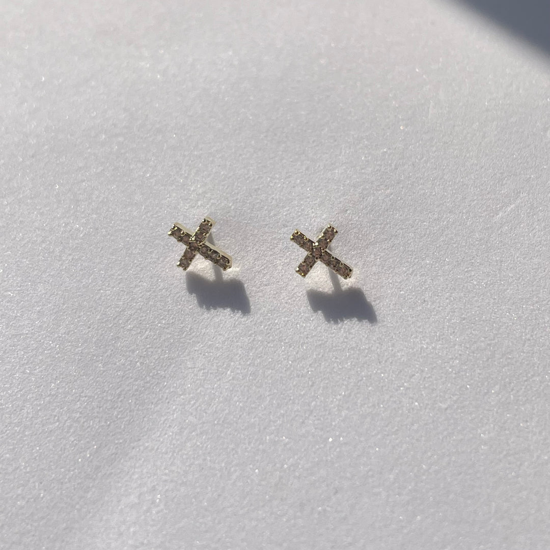 Shiny Cross Ear Studs