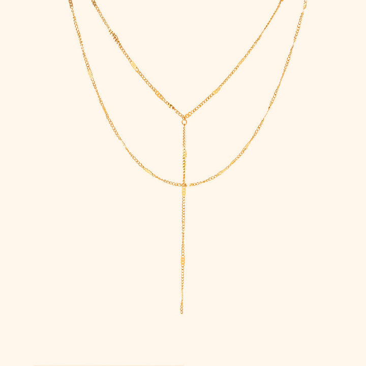 Layered Y dropdown necklace