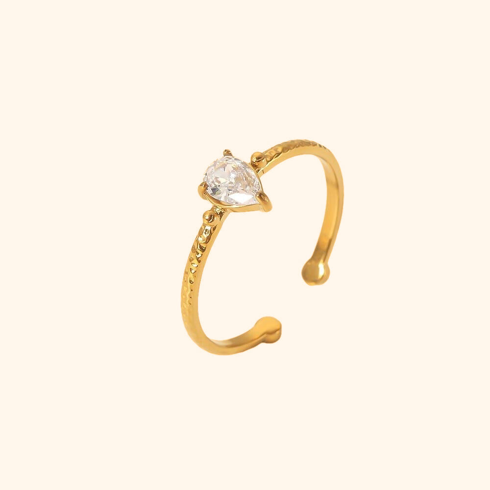 Dainty teardrop ring
