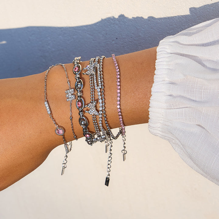 Butterfly bling bracelet in silver