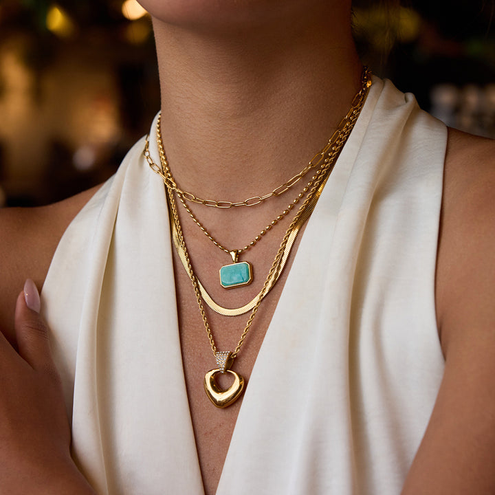 Turquoise stone necklace