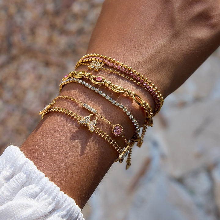 Butterfly bling bracelet in gold
