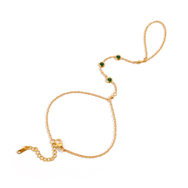 Emerald dainty handchain
