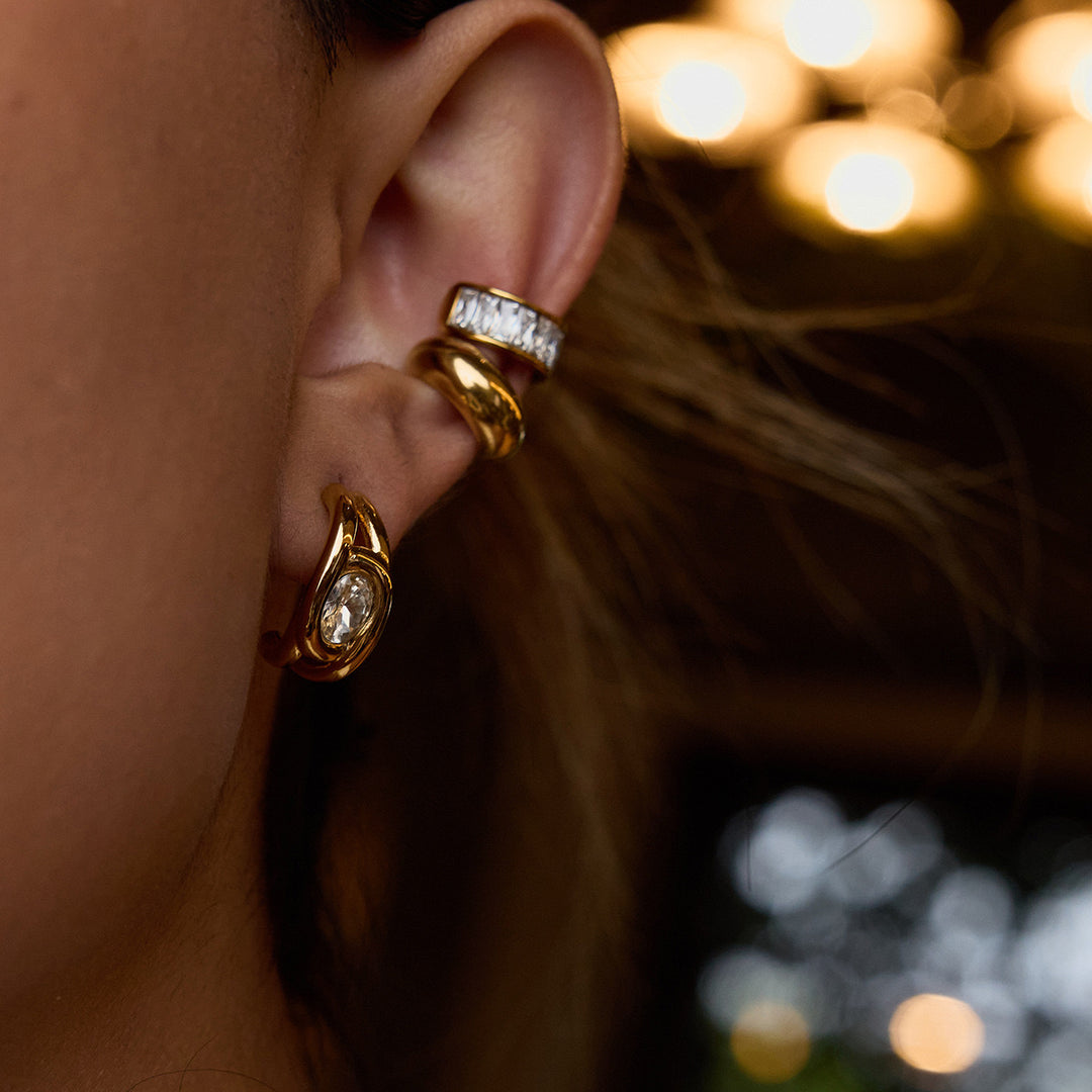 Baguette tennis earcuff ( 1 piece )