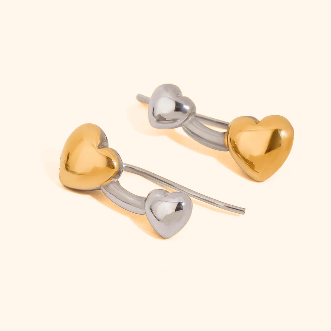 Toned heart dainty earrings