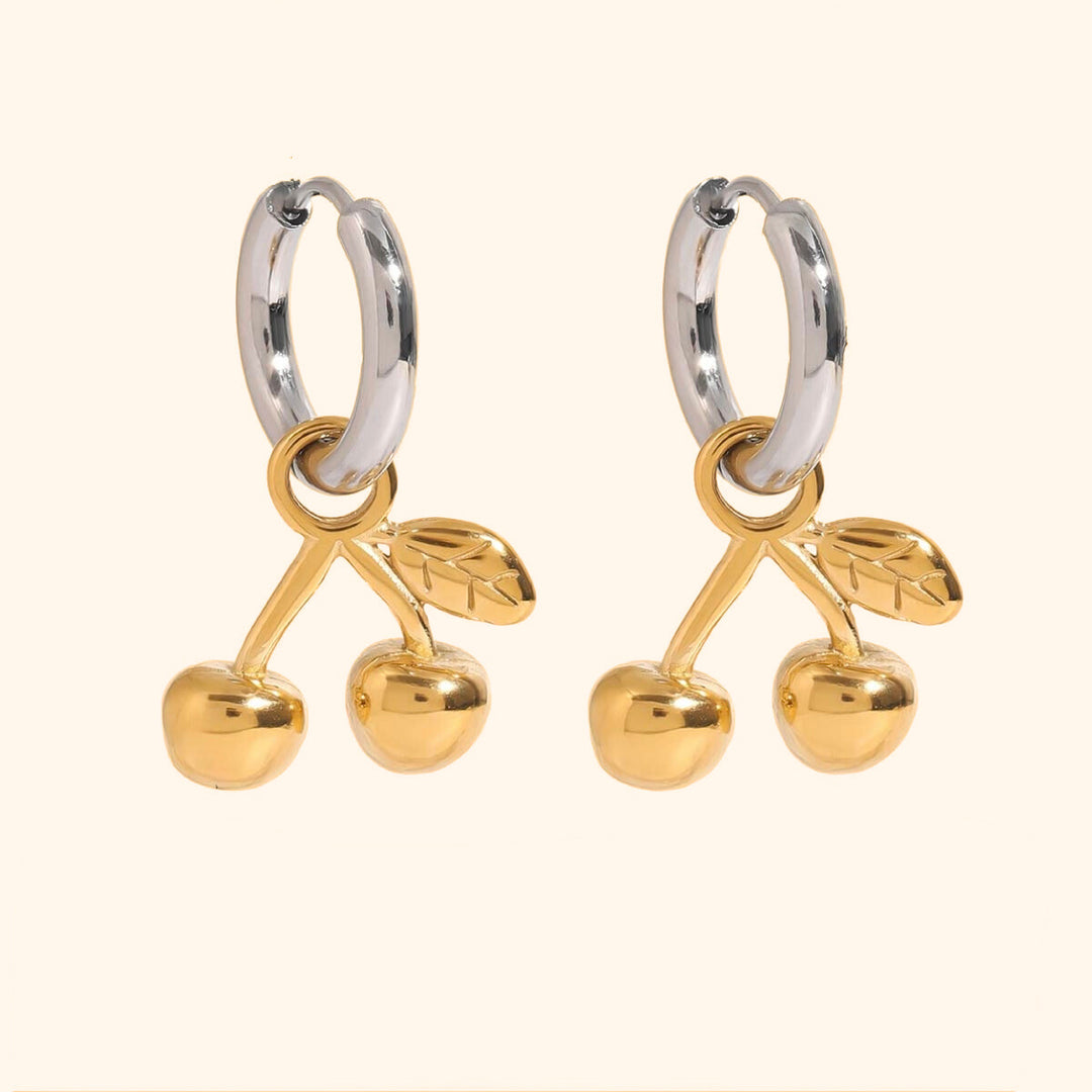 Cherry toned hoop earrings