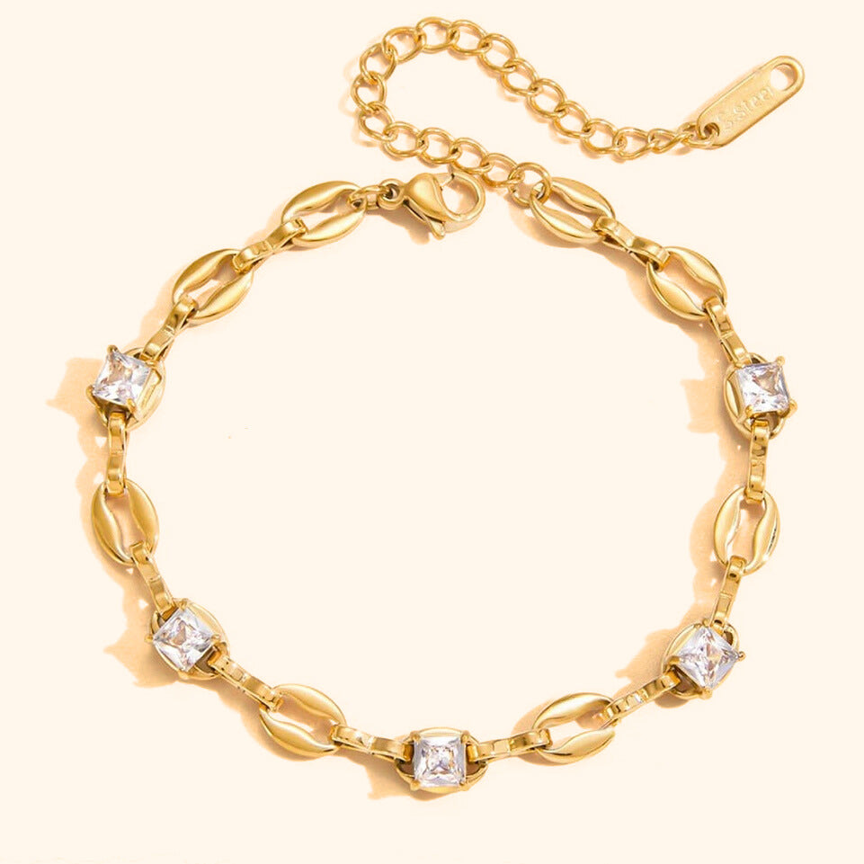 Coffee bean bling bracelet