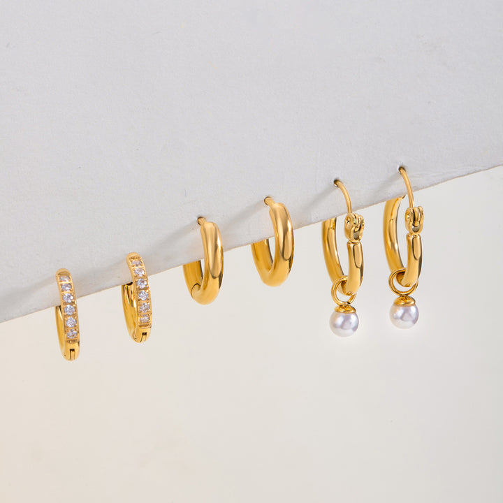 Perla earrings set ( 3 pairs - 6 pieces )