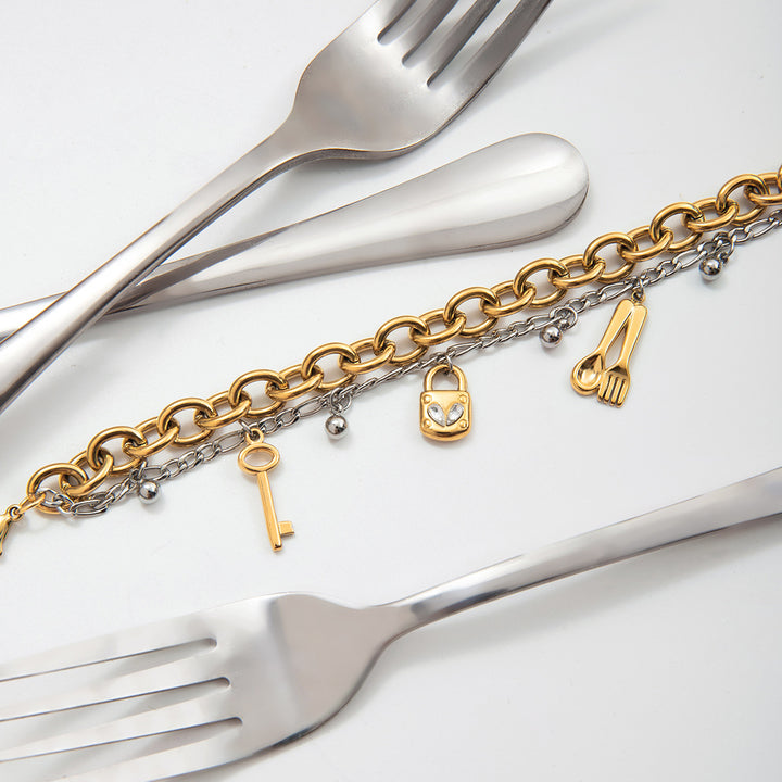 Spoon kiss toned bracelet