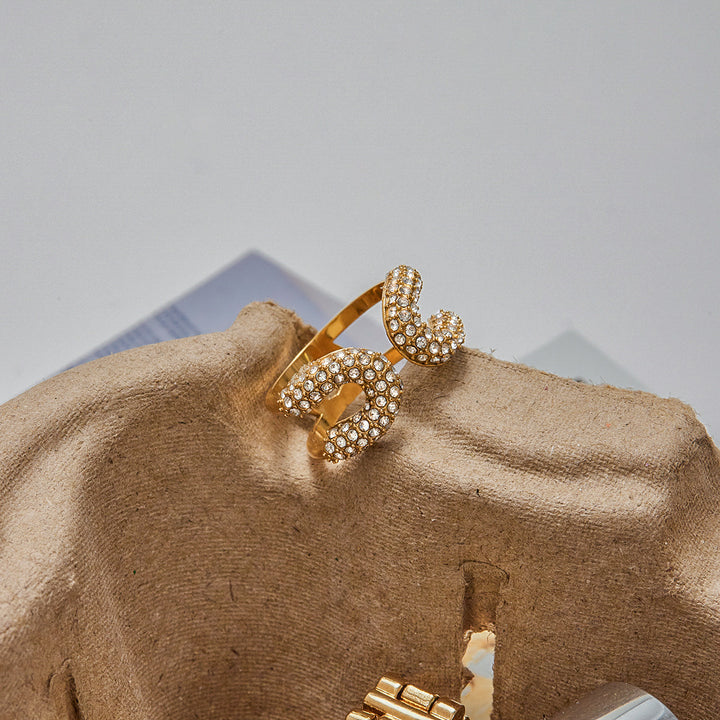 Pin full bling ring gold