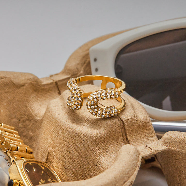 Pin full bling ring gold