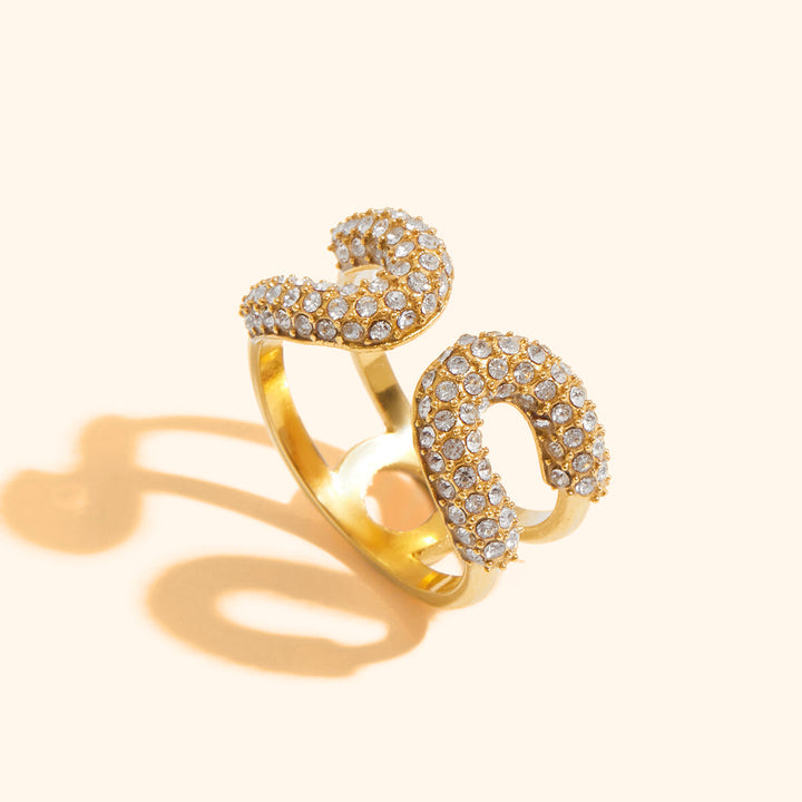 Pin full bling ring gold