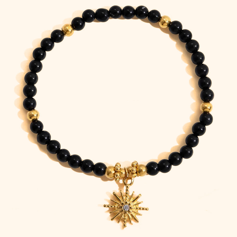 Black onyx sun bracelet