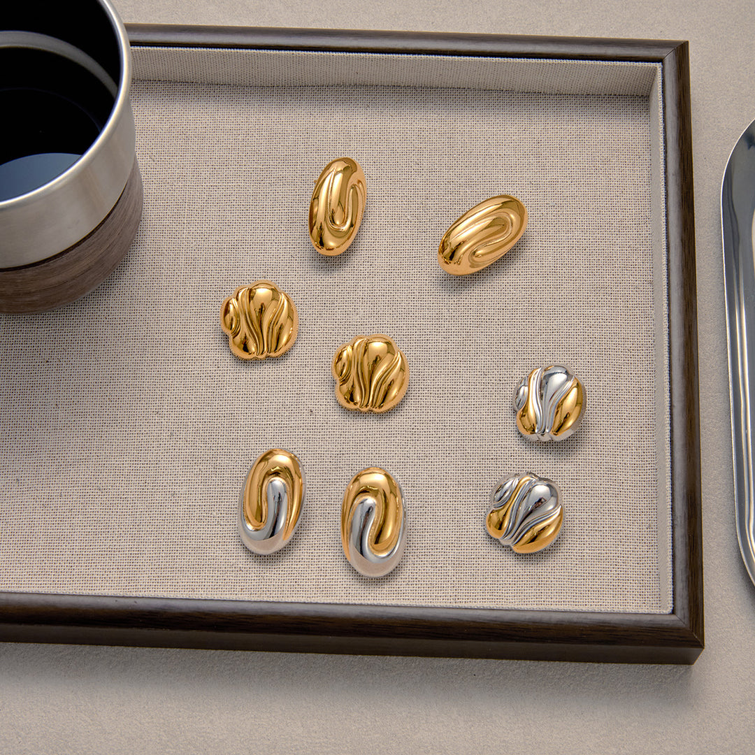 Jane oval earrings gold