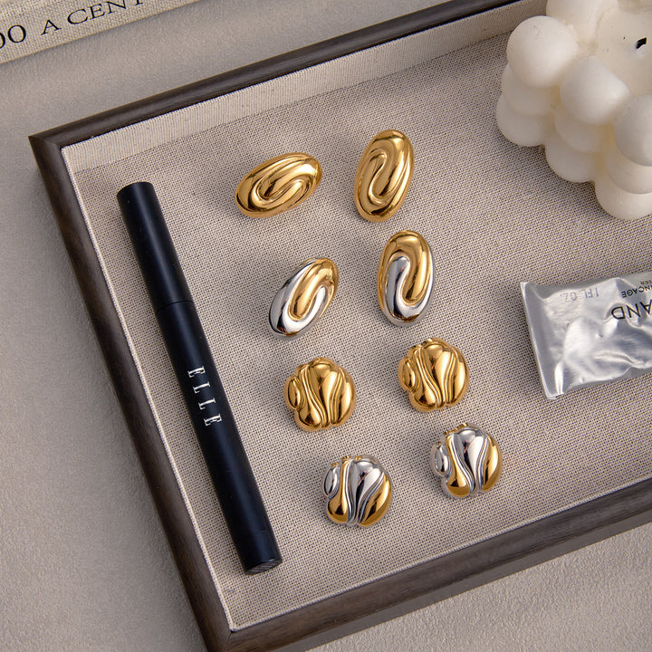 Jane oval earrings gold