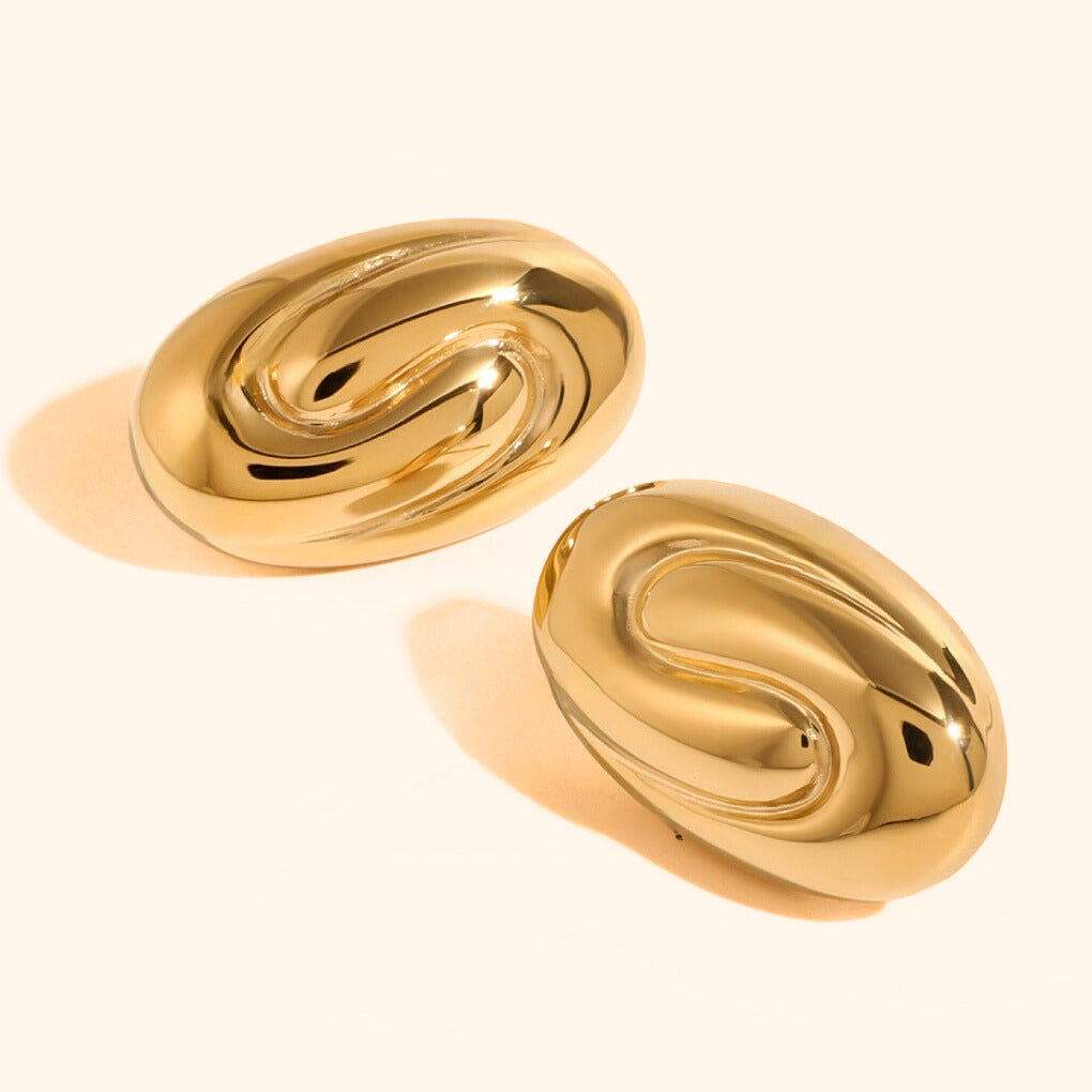 Jane oval earrings gold