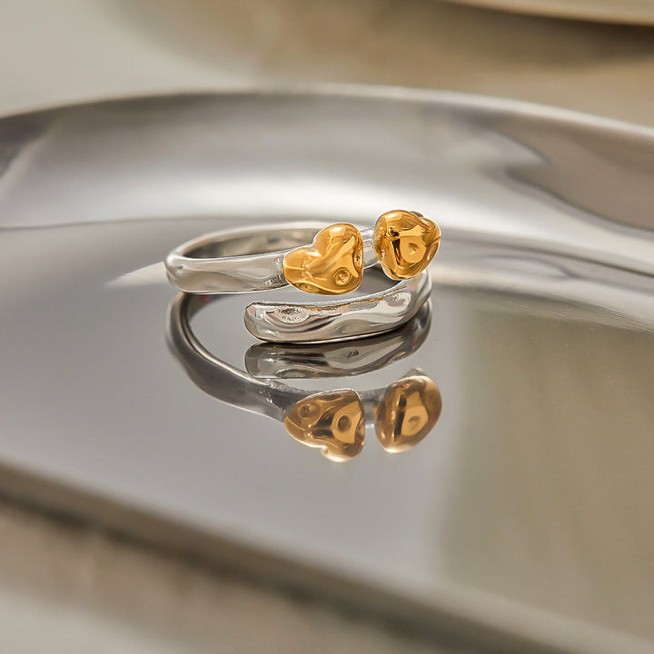 Baby hearts toned ring