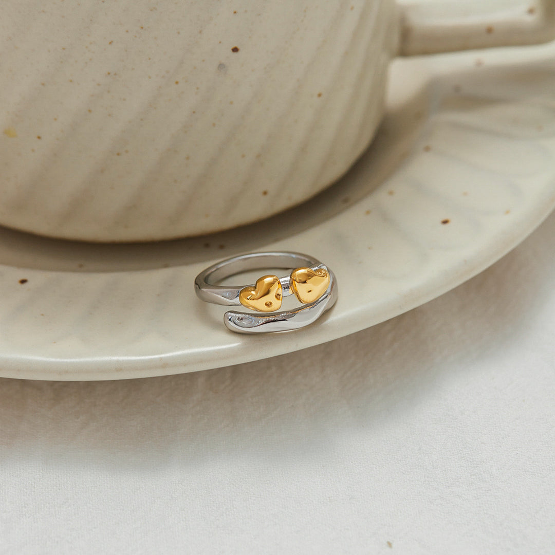 Baby hearts toned ring