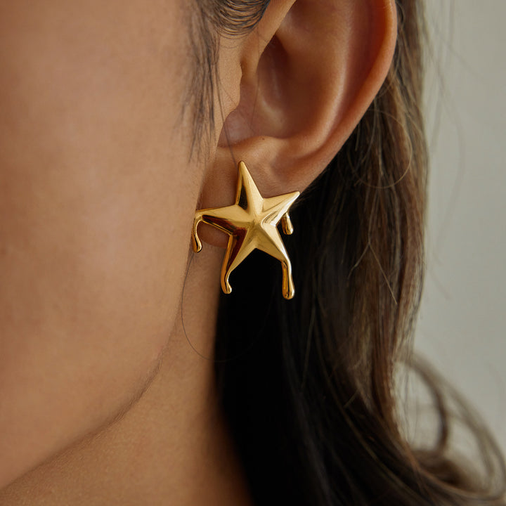 Star drip earrings