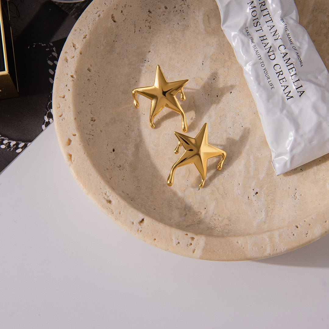 Star drip earrings