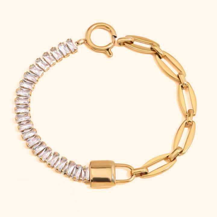 Locket tennis & chain bracelet