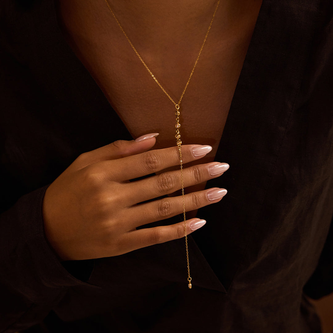 Sparkle Y dropdown necklace