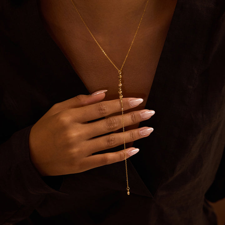 Sparkle Y dropdown necklace