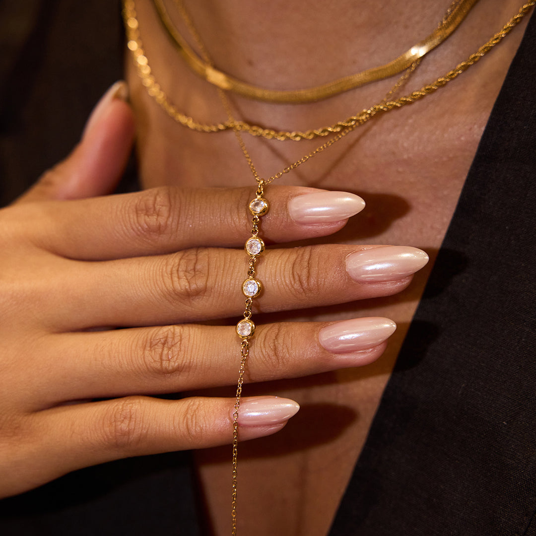 Sparkle Y dropdown necklace