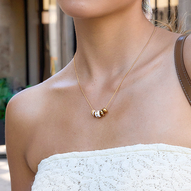 Enamel star ring pendant necklace