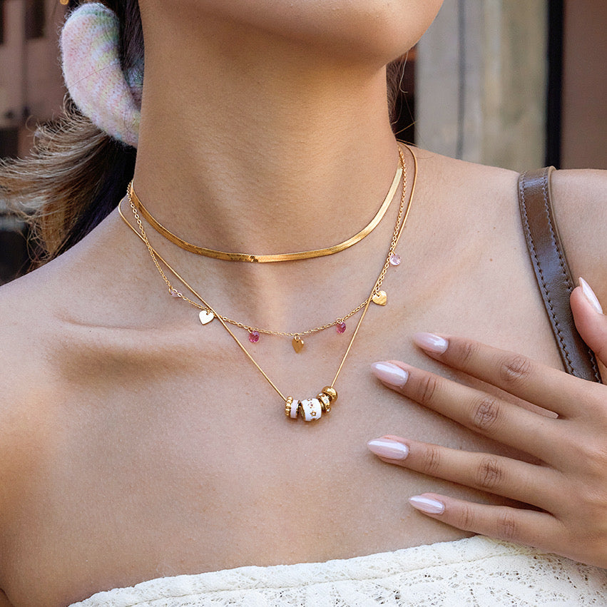 Enamel star ring pendant necklace