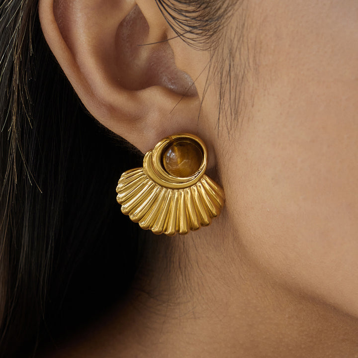 Mira tiger’s eye earrings