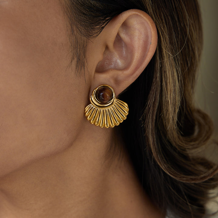 Mira tiger’s eye earrings