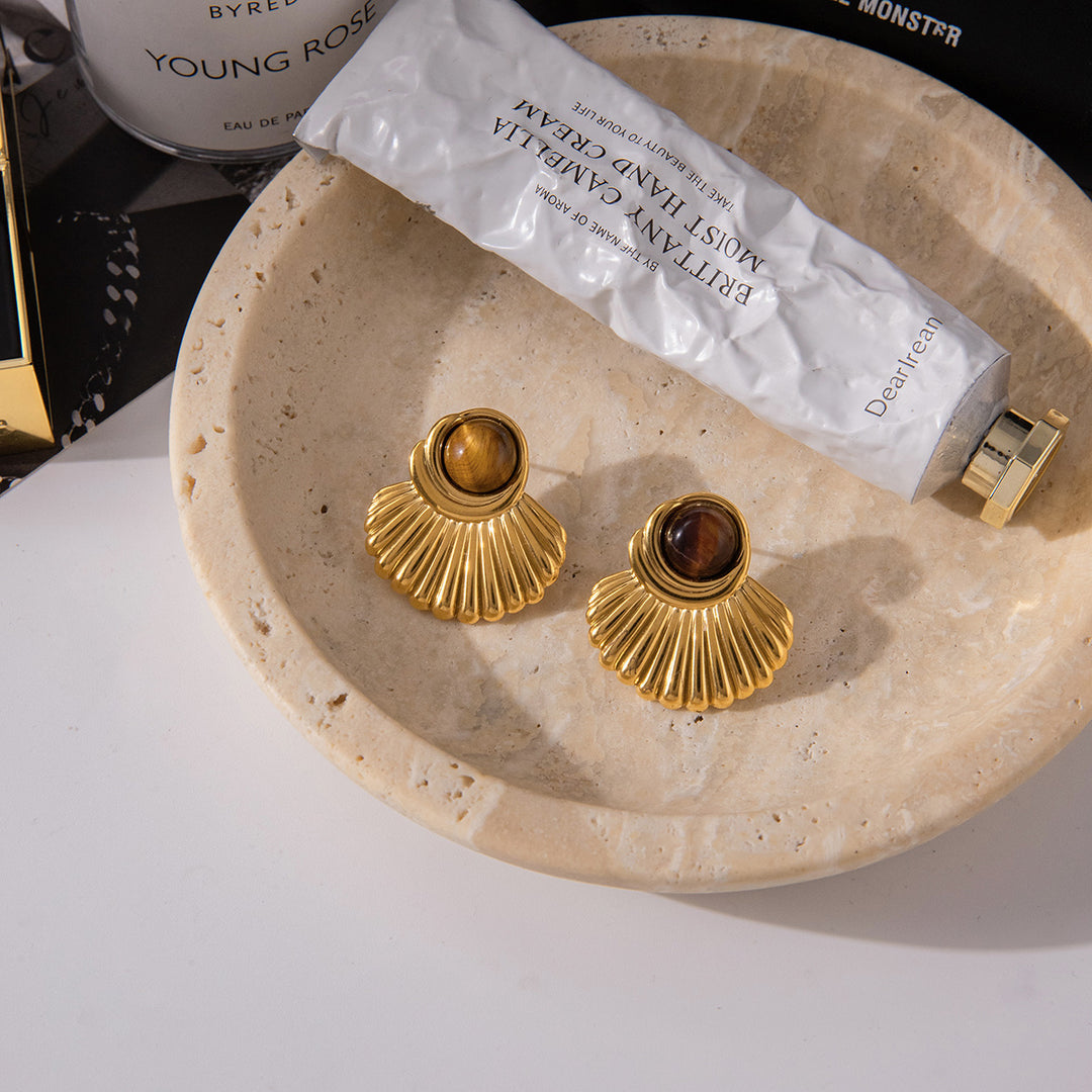 Mira tiger’s eye earrings