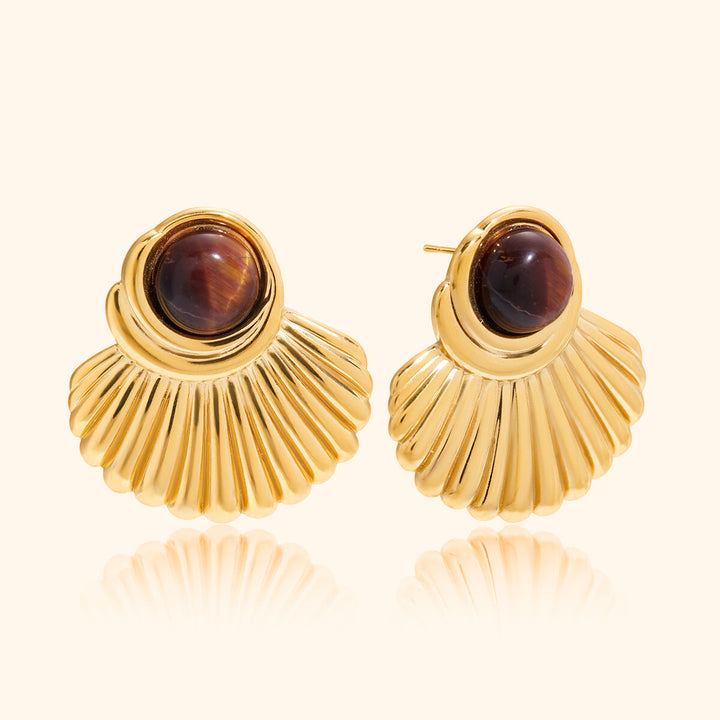 Mira tiger’s eye earrings