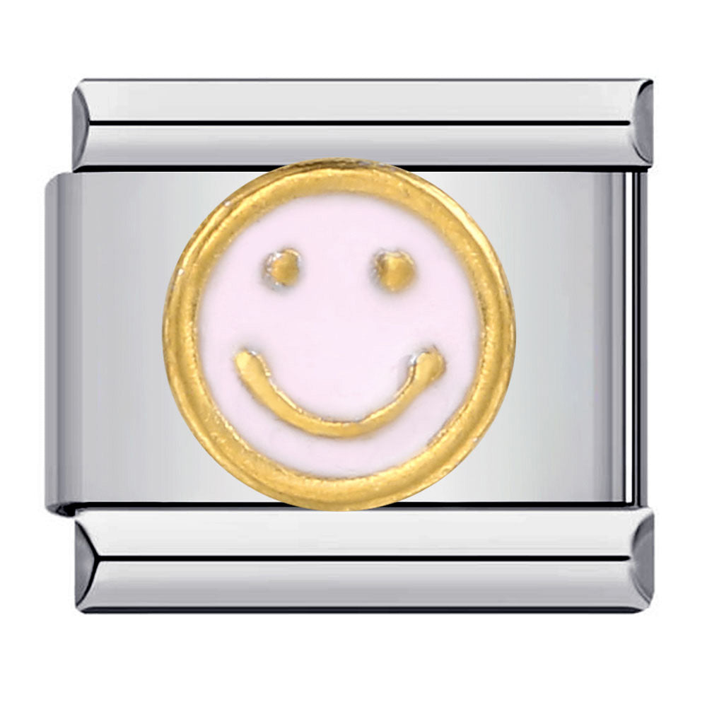 Pink golden smile italian charm
