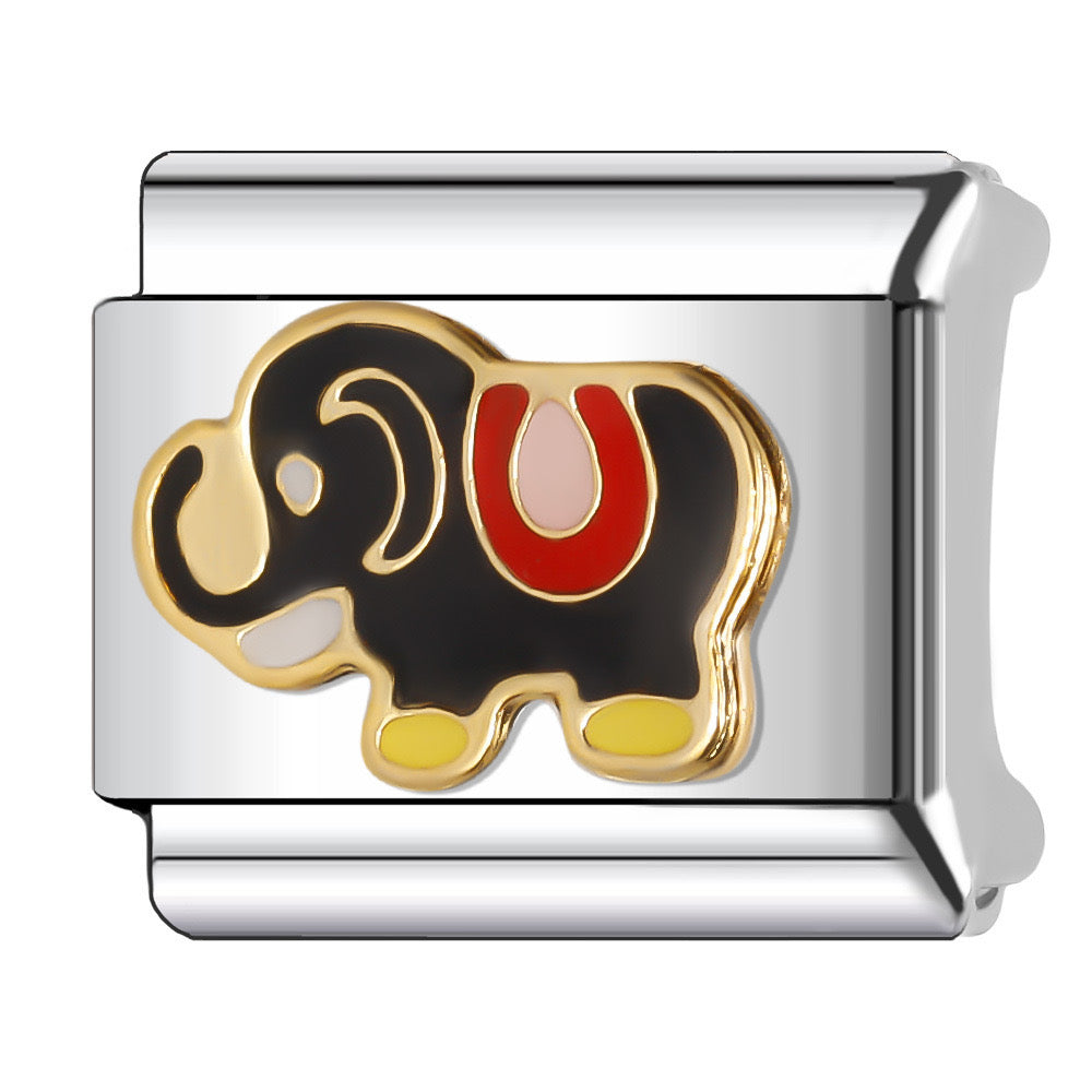 Elephant italian charm silver