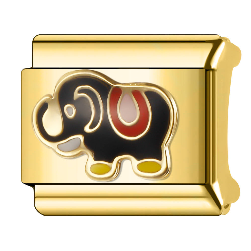 Elephant italian charm gold